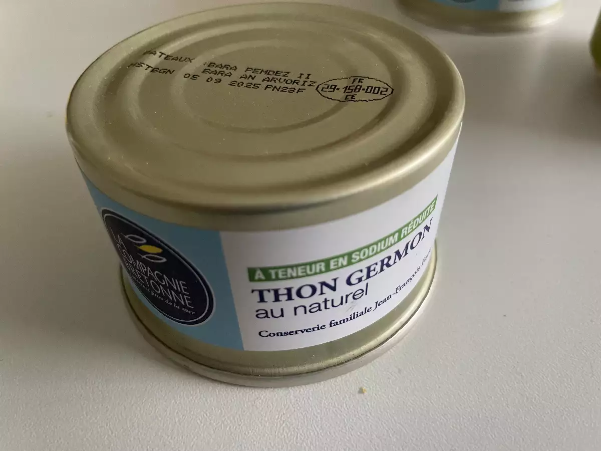 thon germon au naturel à teneur en sodium réduite